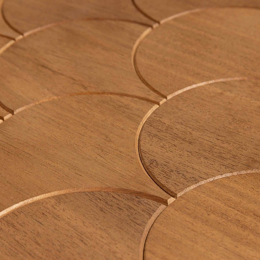 Fish Scale thermo abachi wood wall panel swatch