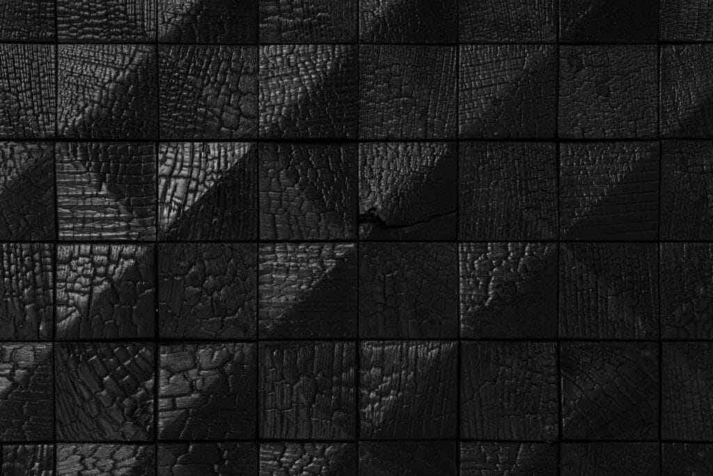 Kota 58 Impressa charred 3D wood wall panel, EmotionWood