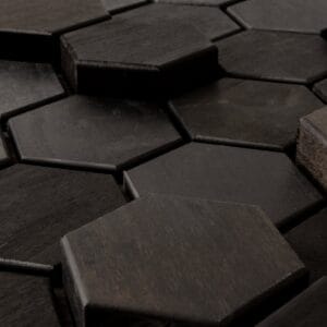 Promenade 3D black honeycomb 3D-relief wood wall panel, EmotionWood