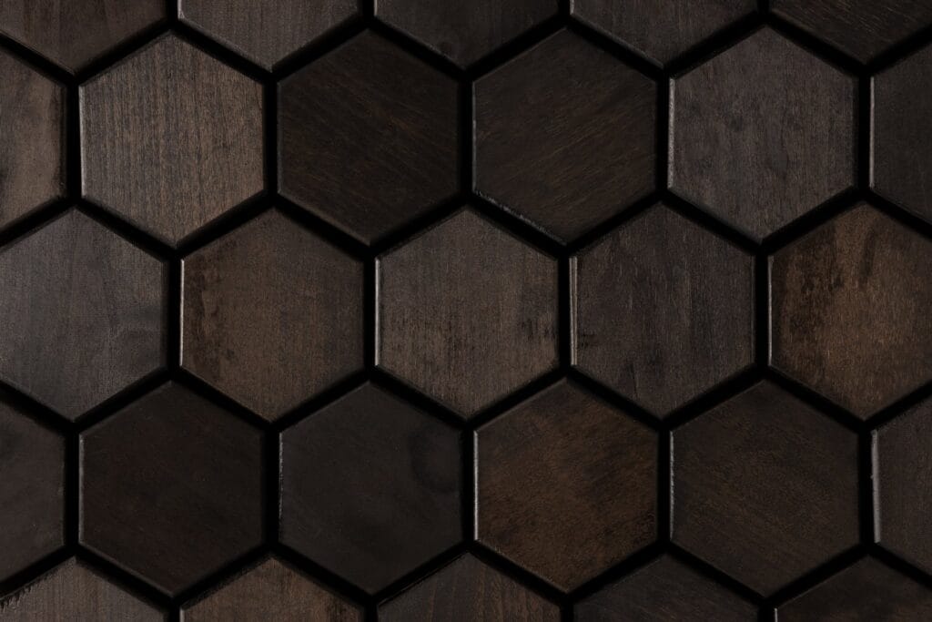 Promenade 3D black honeycomb wood wall panel, EmotionWood