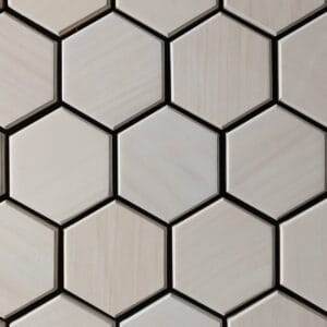 Promenade 3D white honeycomb wood wall panel, EmotionWood