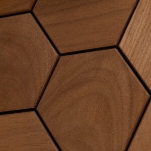 Promenade XL thermo abachi hexagon wood wall panel, EmotionWood