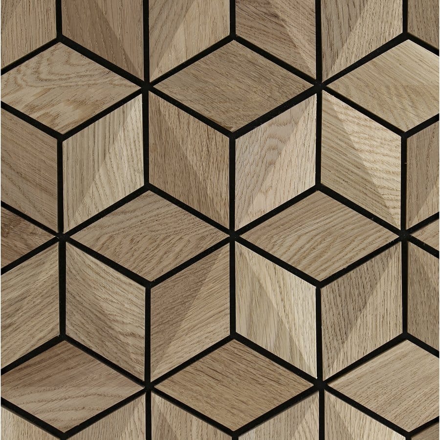 Quartz ash cube wood wall panel swatch