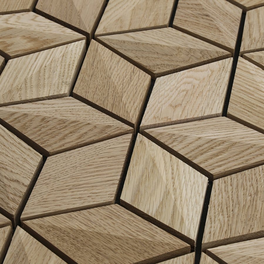 Quartz oak cube wood wall panel swatch