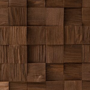 Square 58 thermo-ash 3D cube wood wall panel, EmotionWood