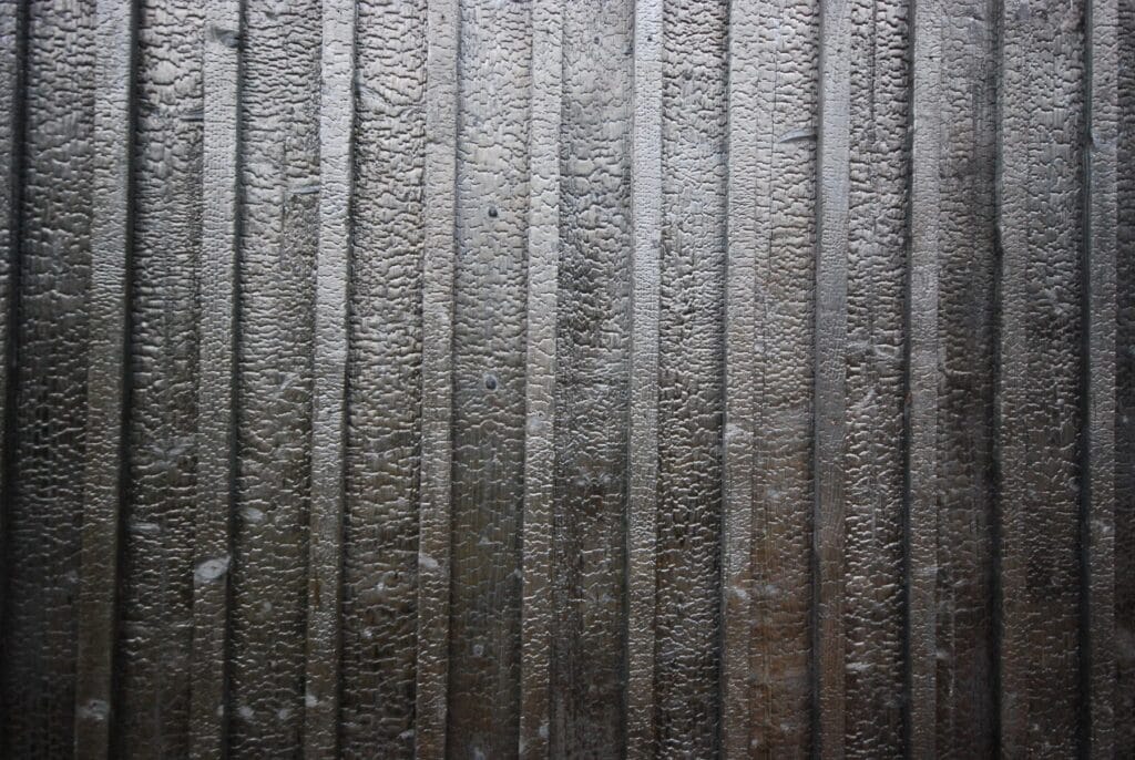 Charred yakisugi timber facade on a private home